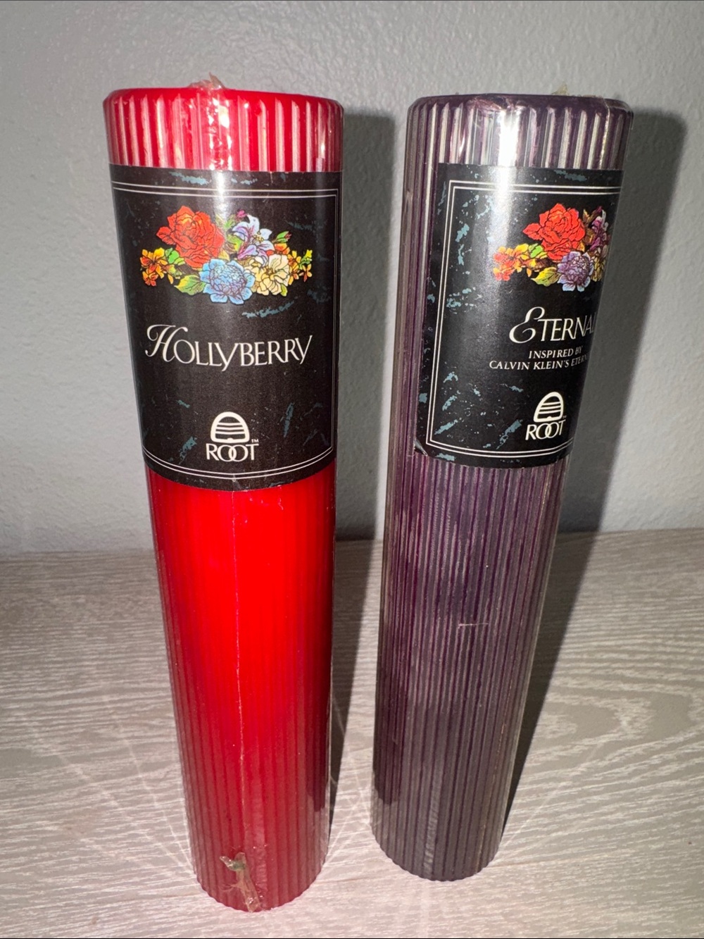 Root red candles- Eternal & Holly Berry.